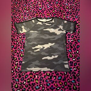 Medium Victoria’s Secret Grey and Black Camo T-Shirt
